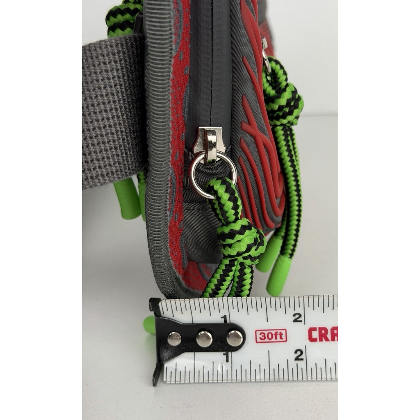 Gucci GG Jersey Nylon and Rubber Belt Bag in Red/Grey/Neon S19