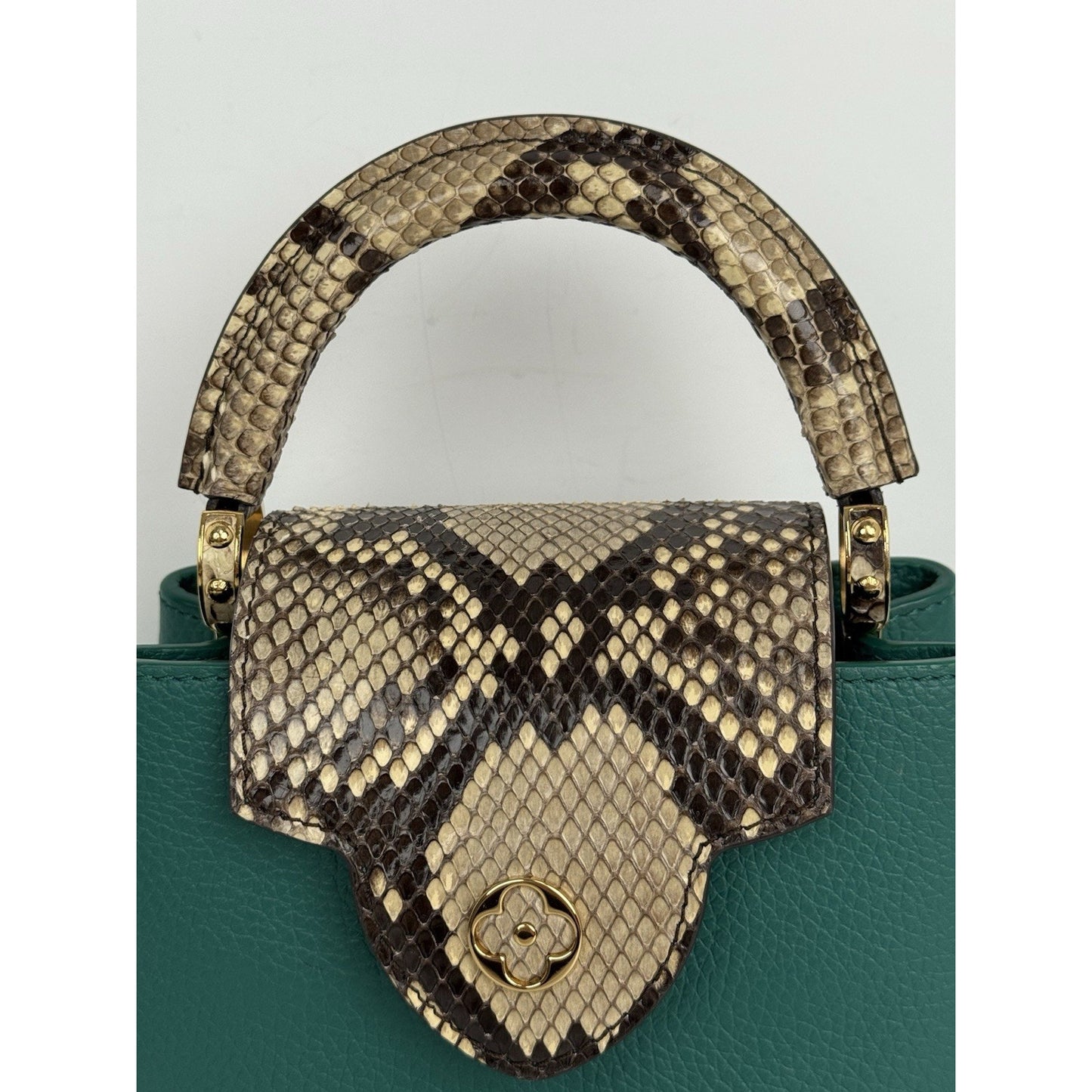 Louis Vuitton Capucines BB Python & Leather Bag Emerald Green with Gold HW B-2