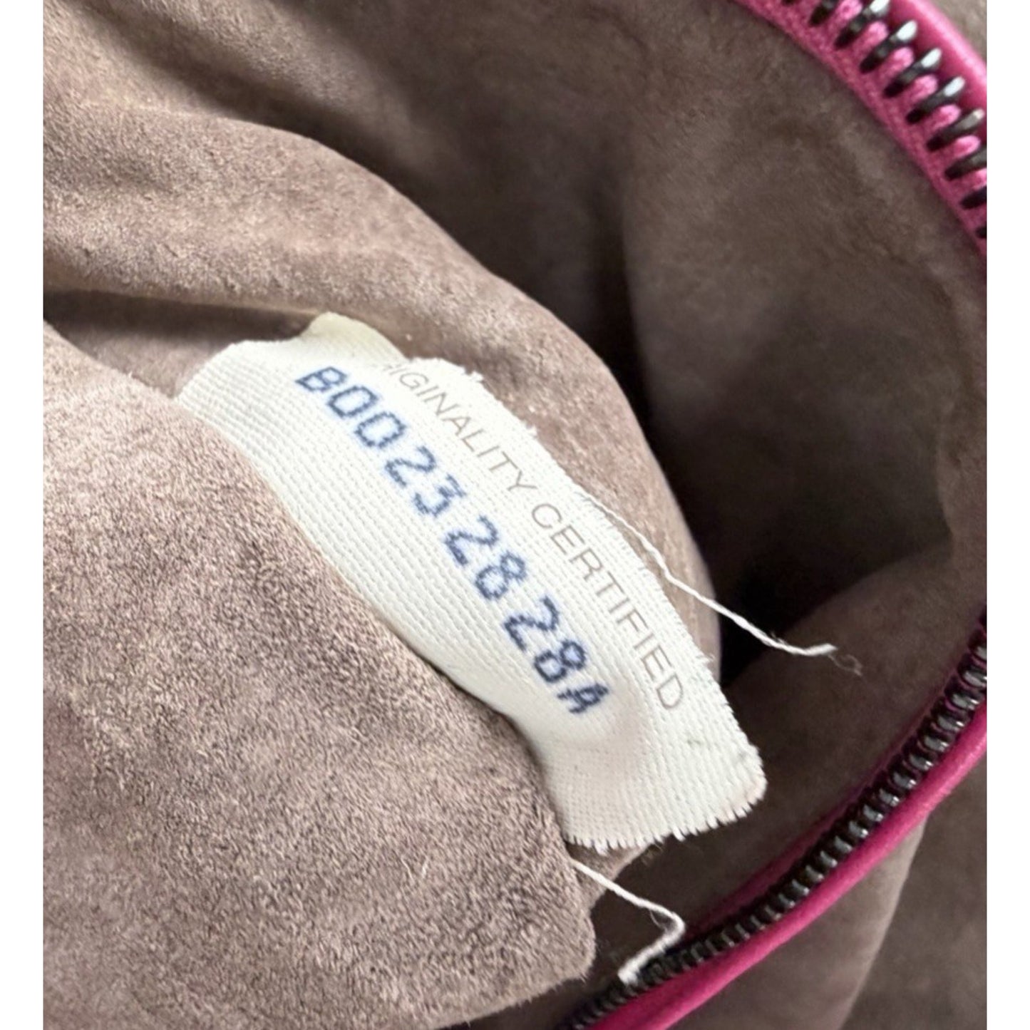 Bottega Veneta Intrecciato Handbag in Beige with Woven Pink Trim S
