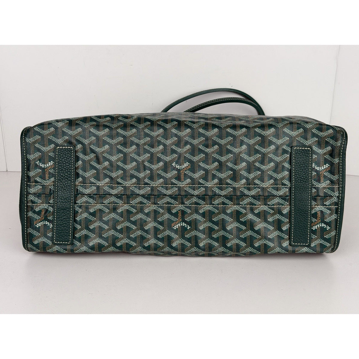 Goyard Sac Hardy PM Tote Bag in Green Goyardine Coated Canvas with Pouch E-8