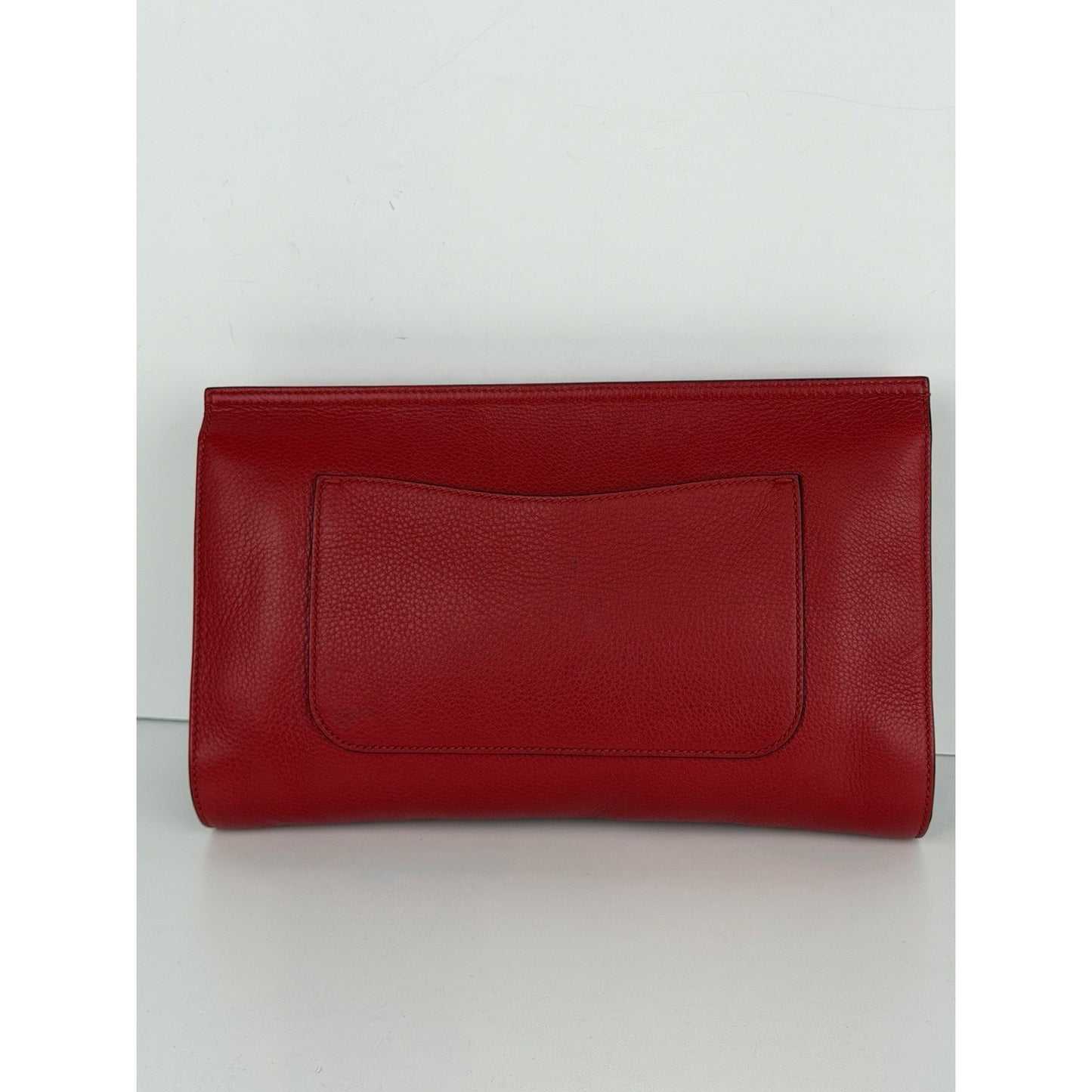 Gucci Bamboo Daily Clutch Red Leather & Black Bamboo Turn-Lock Closure S