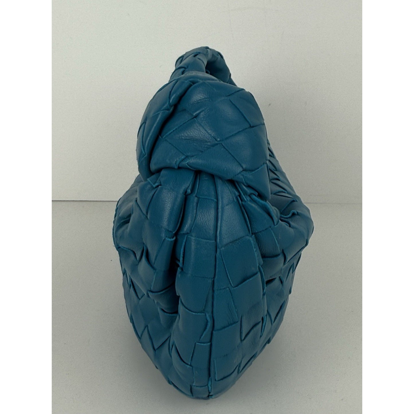 Bottega Veneta Jodie Mini Knotted Intrecciato Leather Bag in Blue