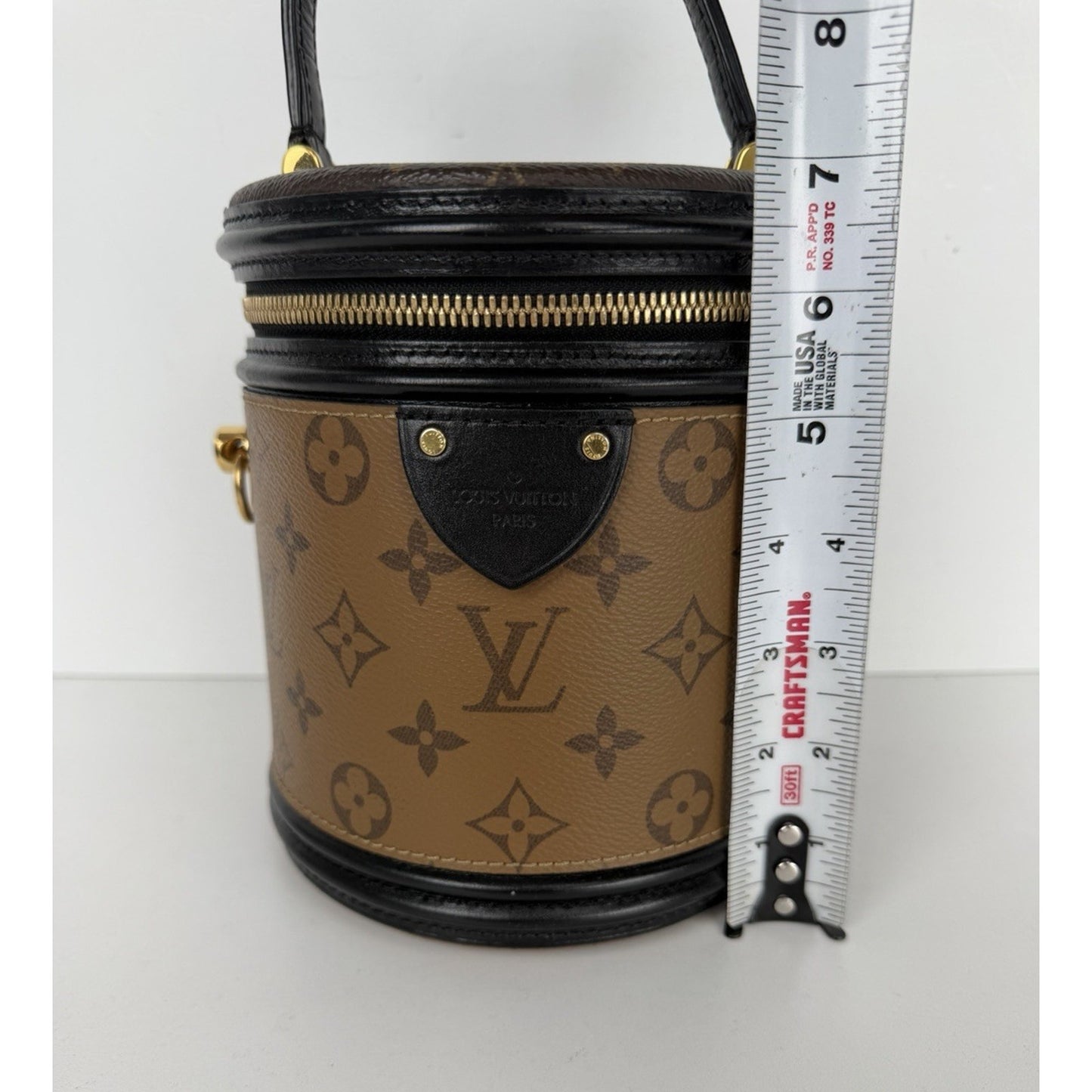 Louis Vuitton Cannes Handbag in Brown LV Reverse Monogram Coated Canvas NFC B-6