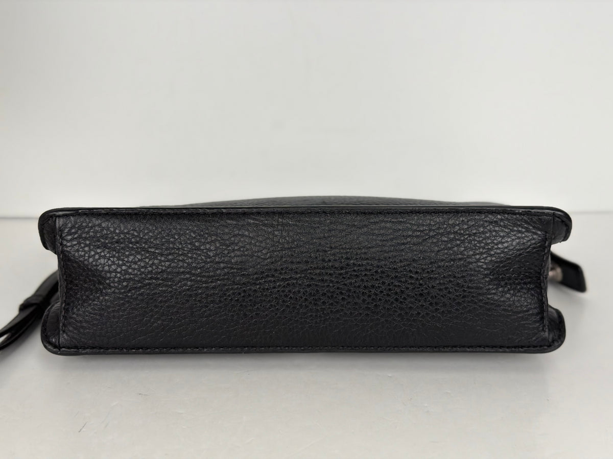 PRADA Vitello City Clutch Bag in Black Vitello Leather YS14