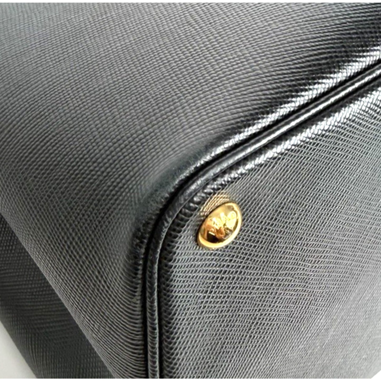 Prada Double Handle Signature Saffiano Leather Bag Large Tote in Black S07