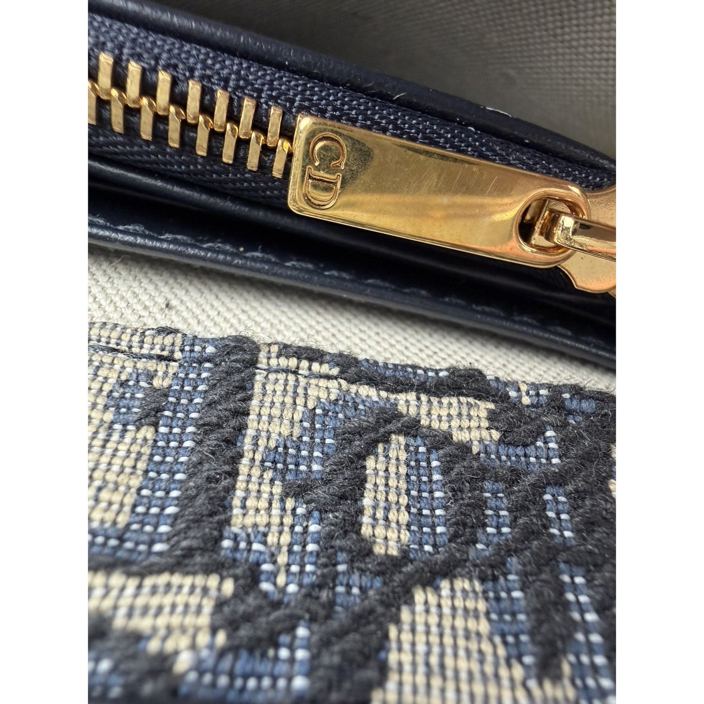 Christian Dior Oblique Jacquard Bobby East-West Chain Clutch Bag in Blue 2023 C6