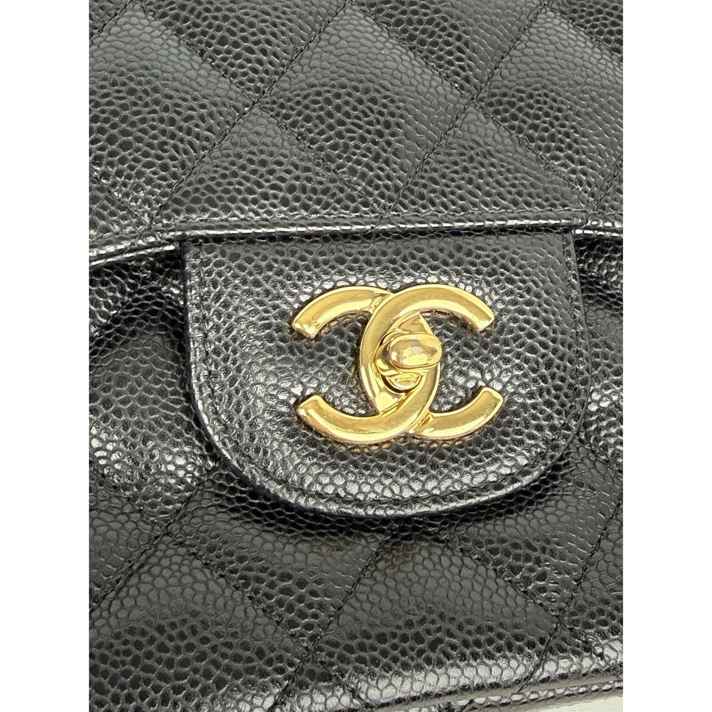 Chanel Classic Caviar Jumbo Double Flap Bag Black with Gold Hardware B-2