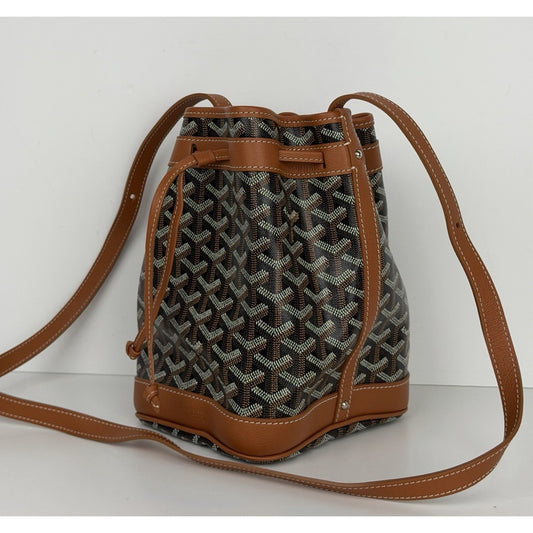 Goyard Petit Flot PM Bucket Bag in Goyardine Canvas with a Leather Trim C 1