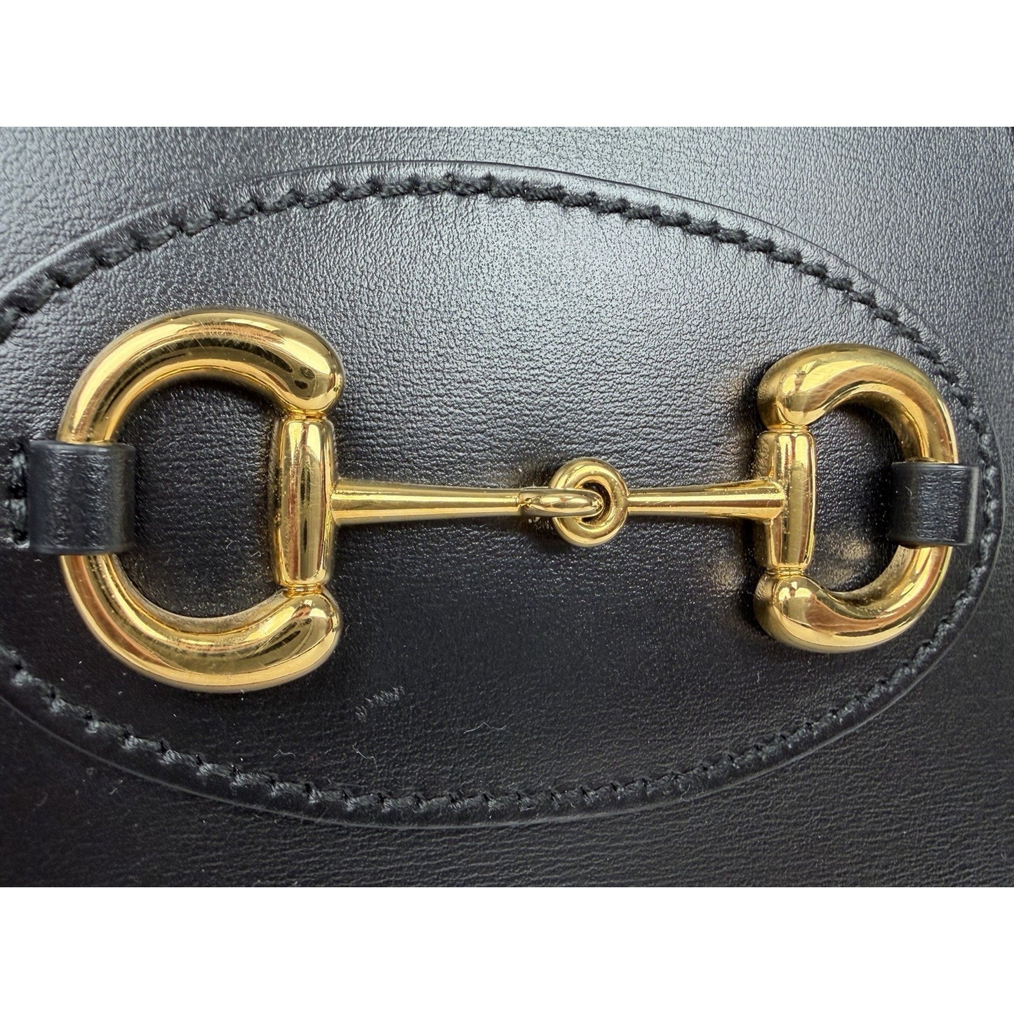 LAYAWAY Gucci Horsebit 1955 Medium Top Handle Bag in Black Smooth Leather C5