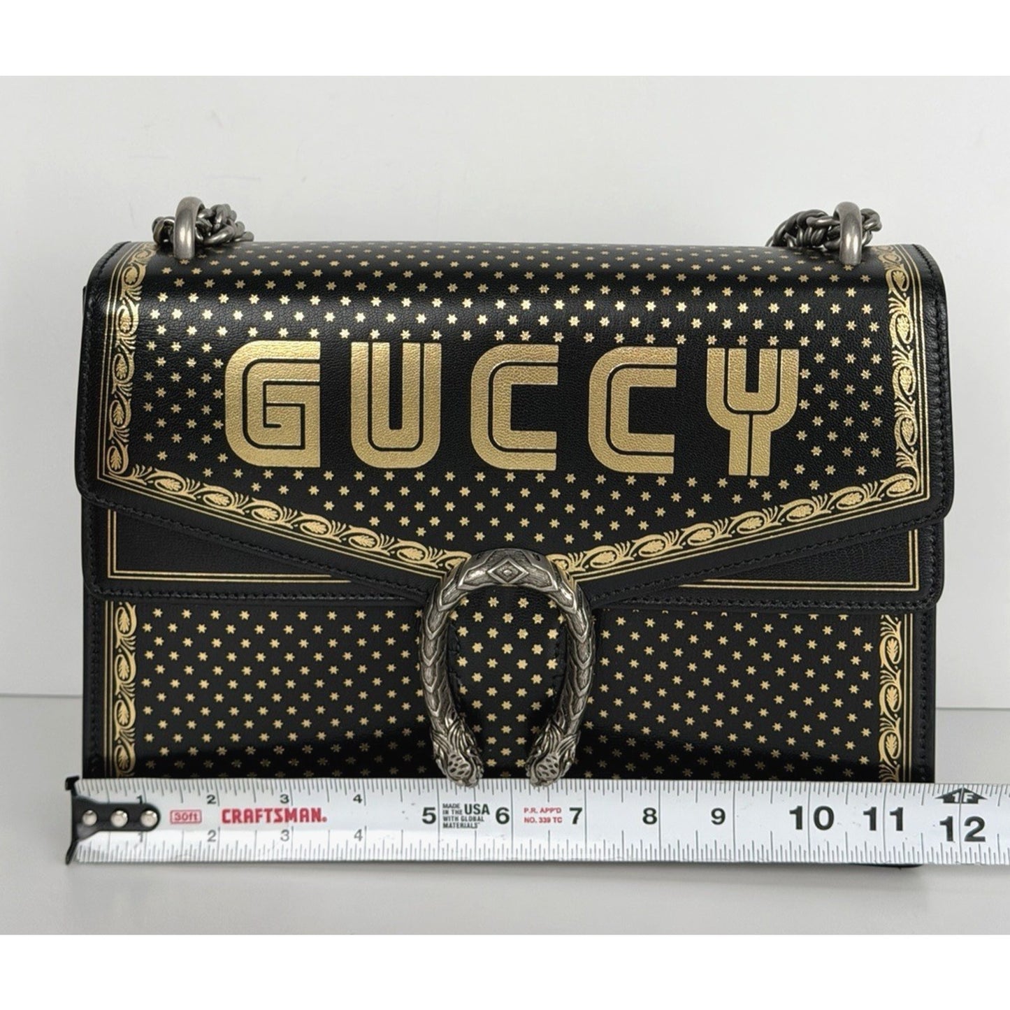Gucci x Sega Dionysus Shoulder Bag Medium in Black Calfskin Leather S09