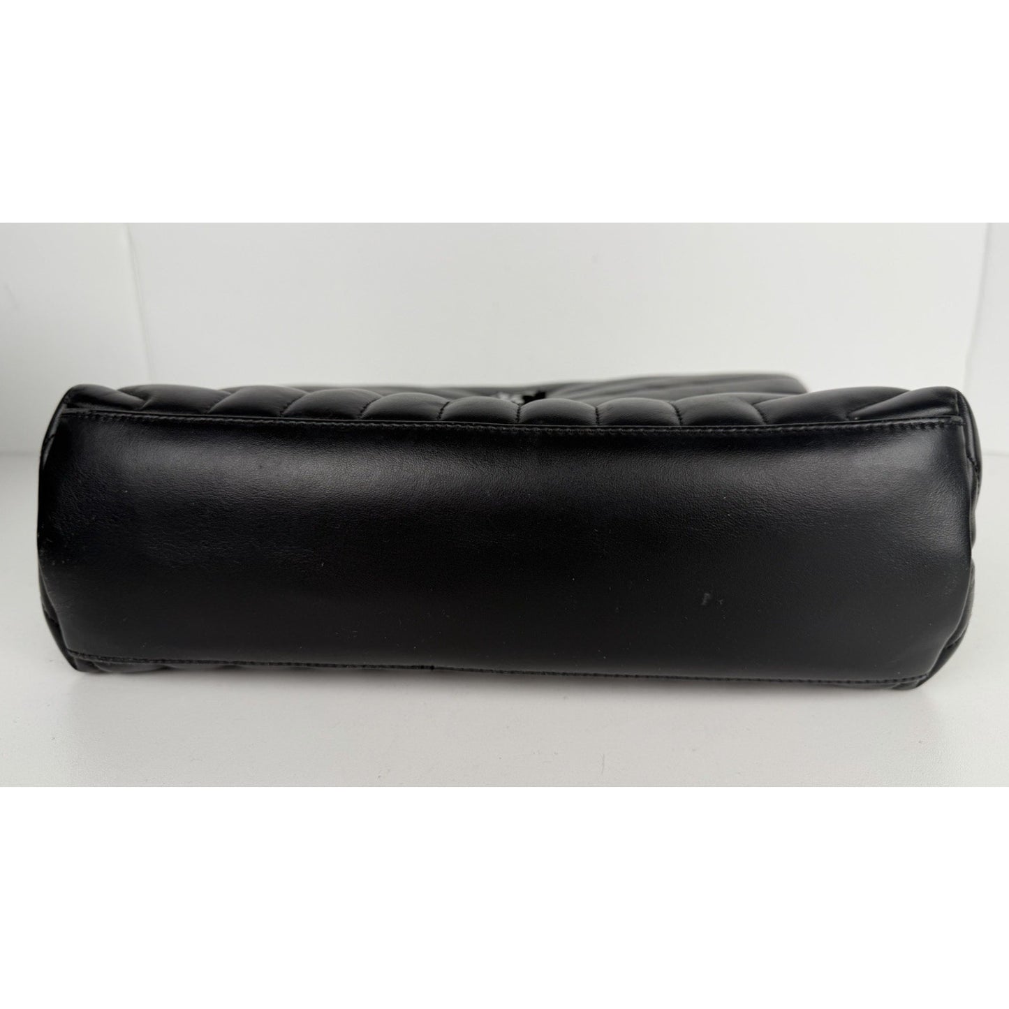 Saint Laurent Loulou Shoulder Bag Medium in Black Quilted Chevron Leather B-1