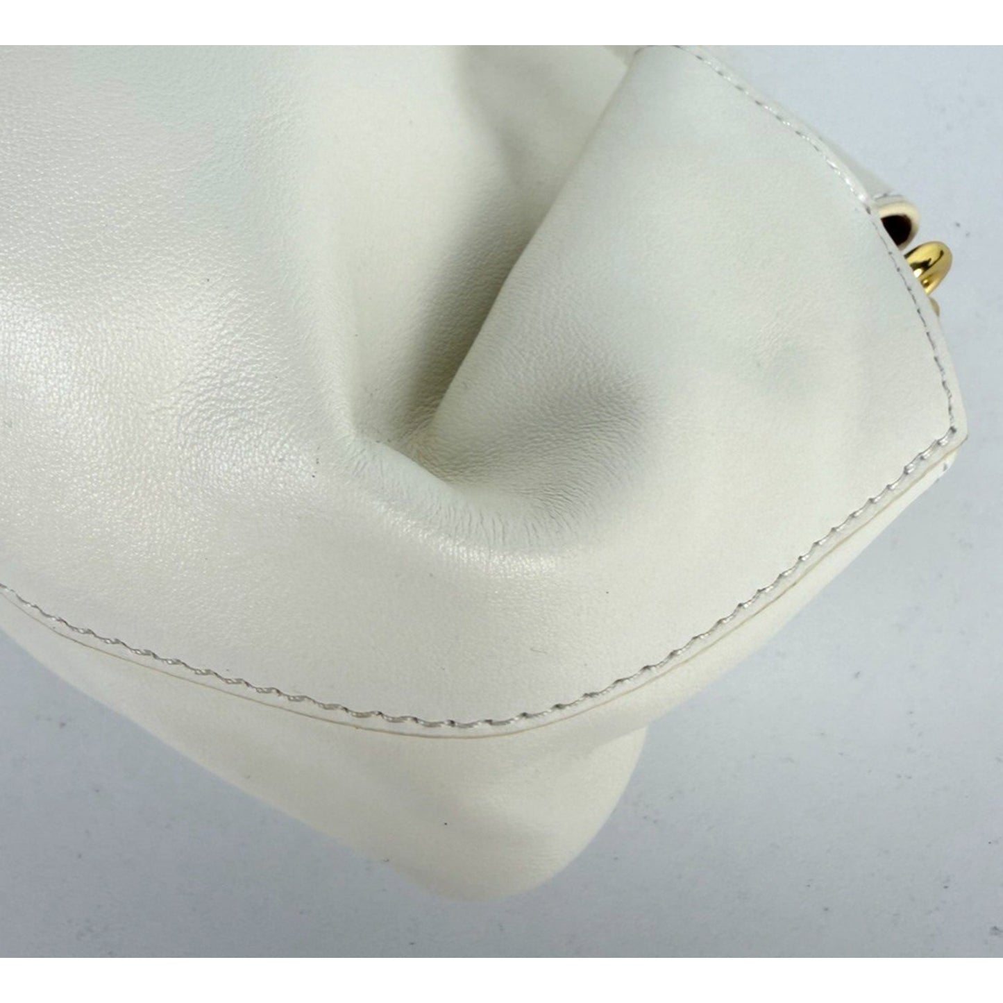 Loewe Paseo Small Bag in White Pleated Nappa Leather with Gold HW S-10