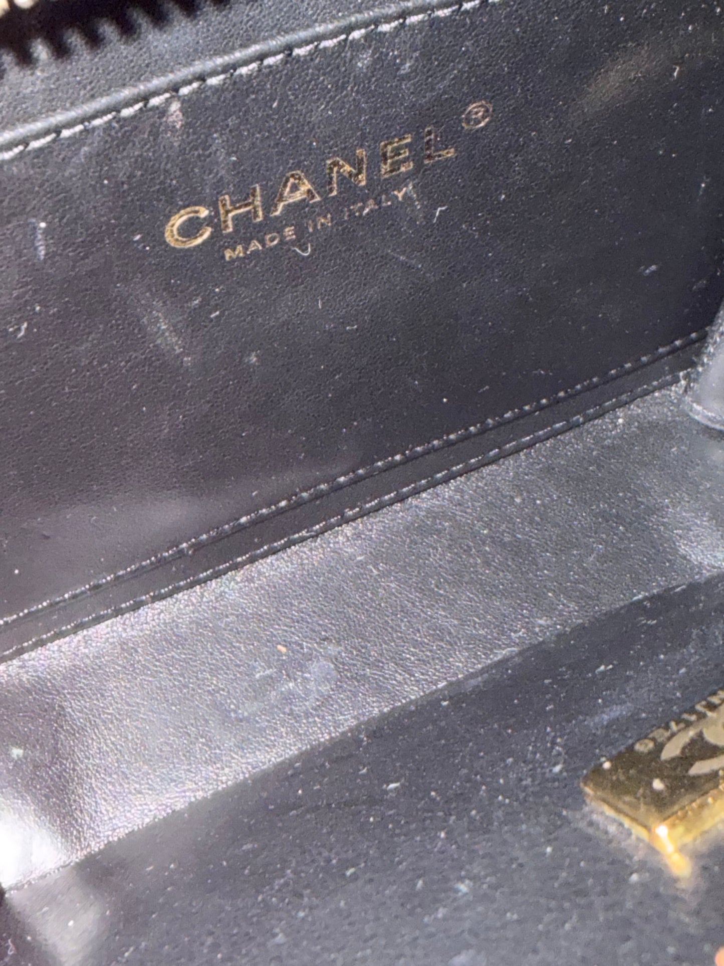 Chanel Pick Me Up Logo Handle Vanity Case Quilted Caviar Small