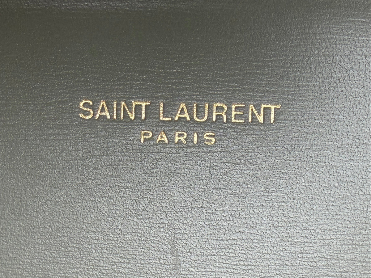 Saint Laurent Cassandra Mini Top Handle Bag in Sage Green Leather YS04