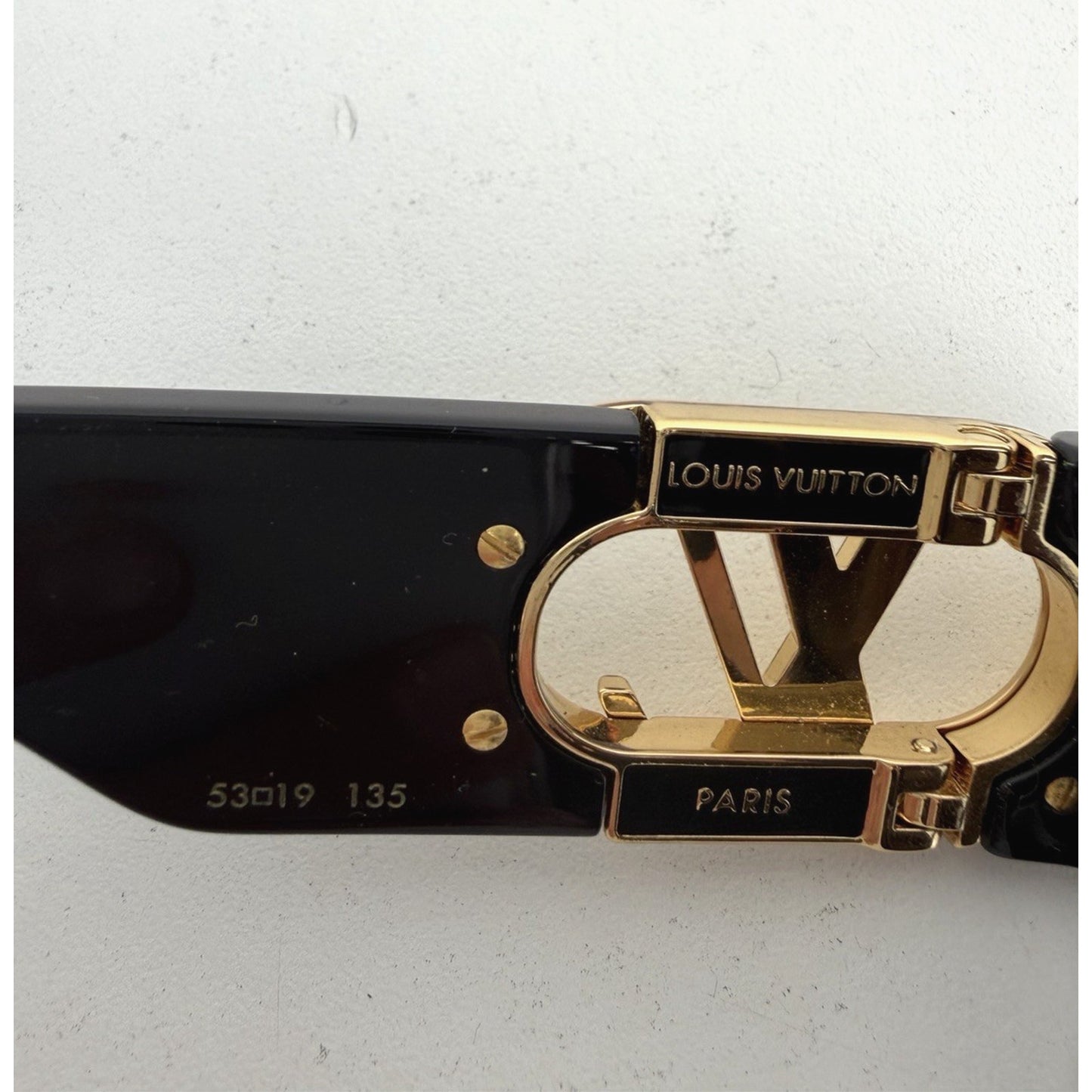 Louis Vuitton LV Link Square Sunglasses in Black Acetate with Gold Hardware