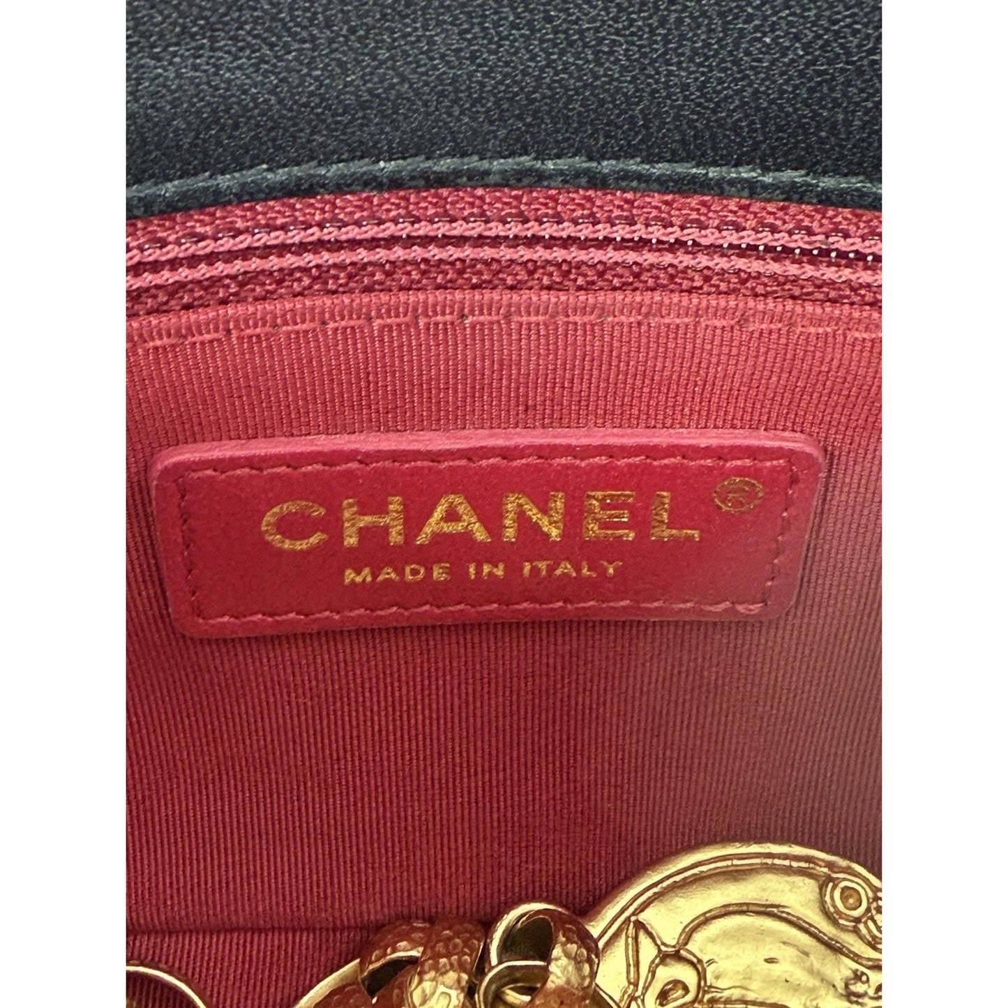 Chanel CC Coin Chain Flap Bag Small in Black Quilted Lambskin Leather 2020 F1