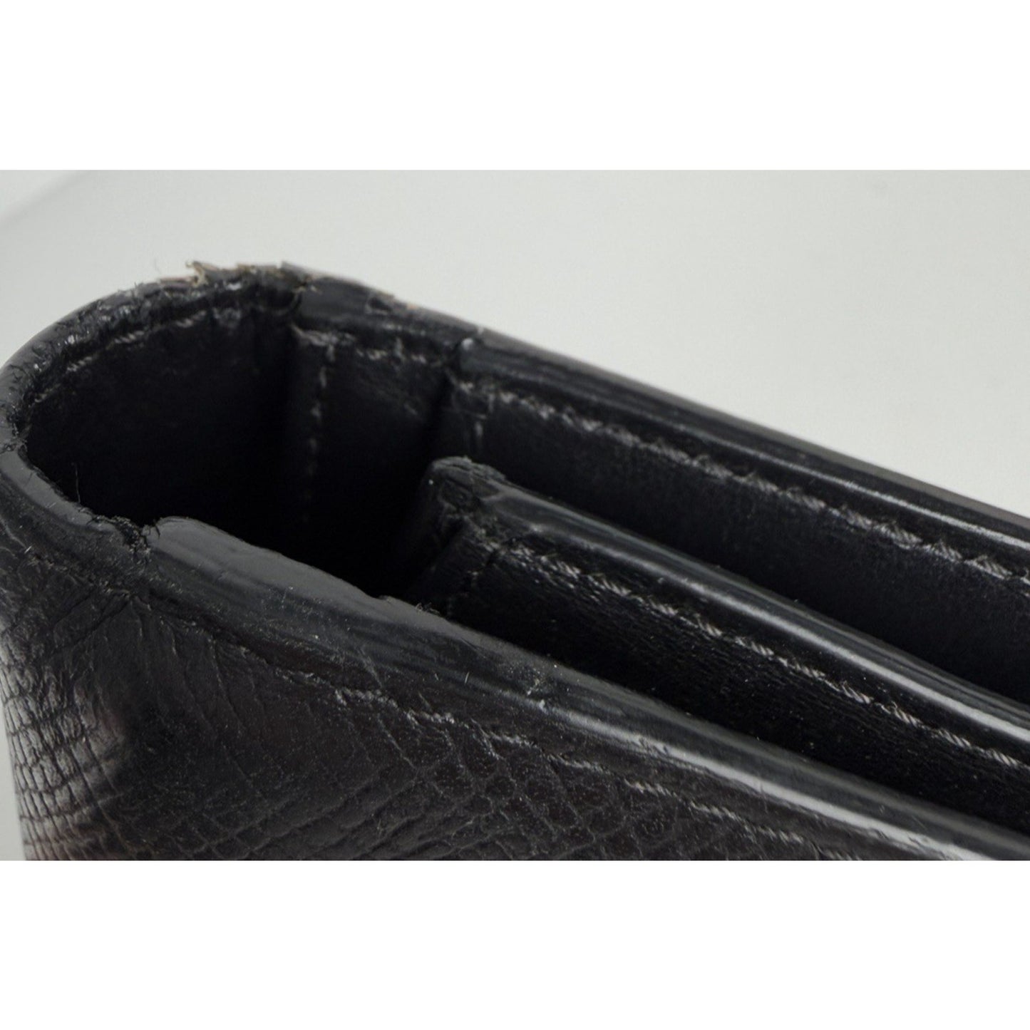 Celine Long Bifold Wallet Grained Calfskin Leather Black K1