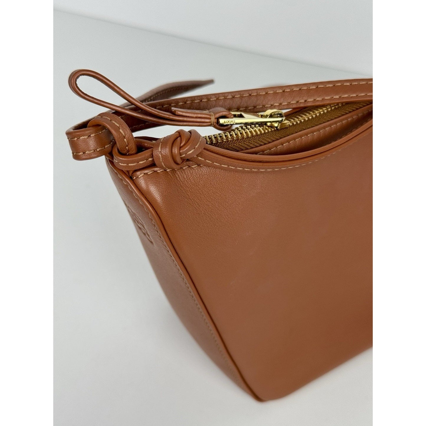 Loewe Mini Hammock Hobo Bag in Brown Leather with Gold Hardware E-3