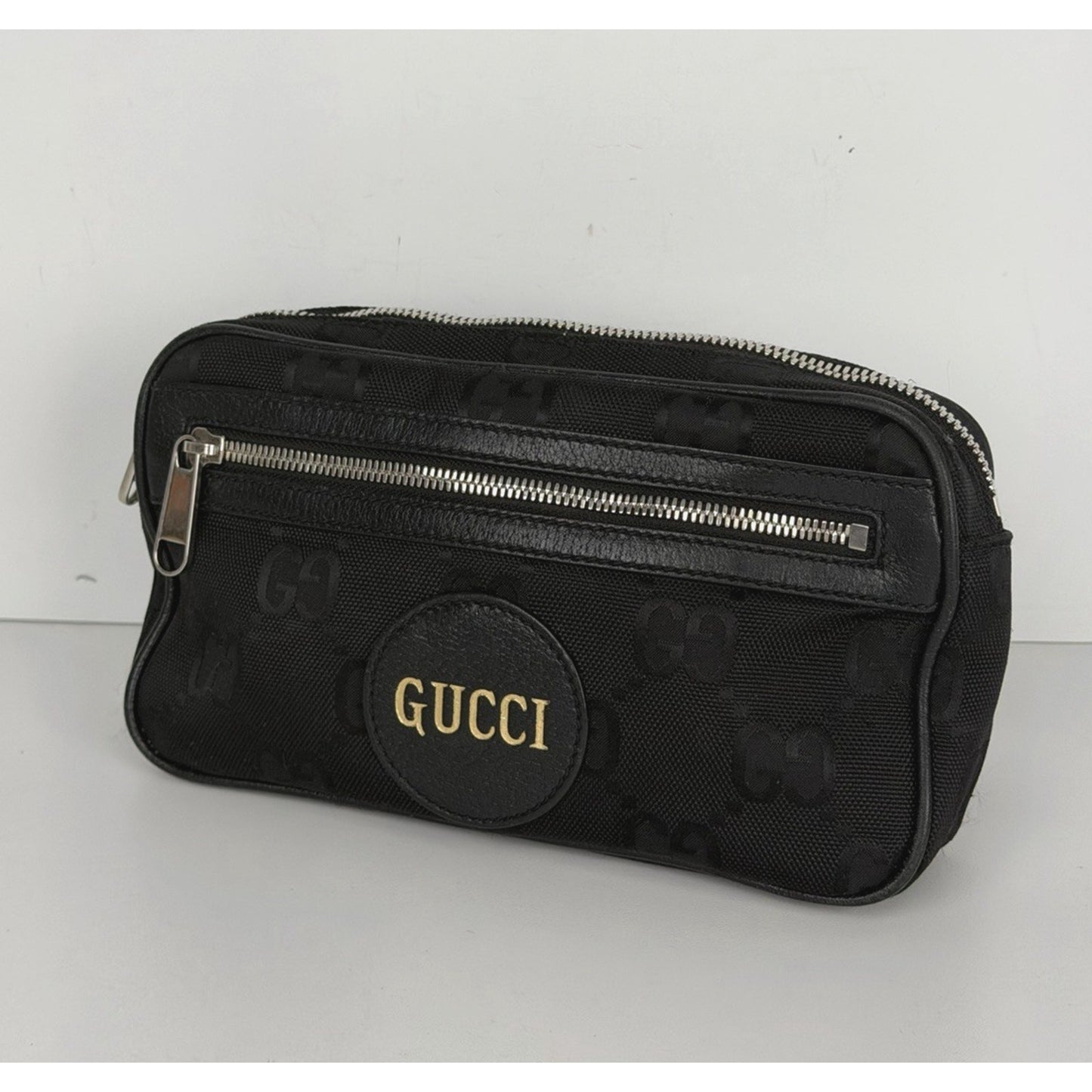 Gucci Off The Grid Belt Bag in Black GG Monogram Nylon S17