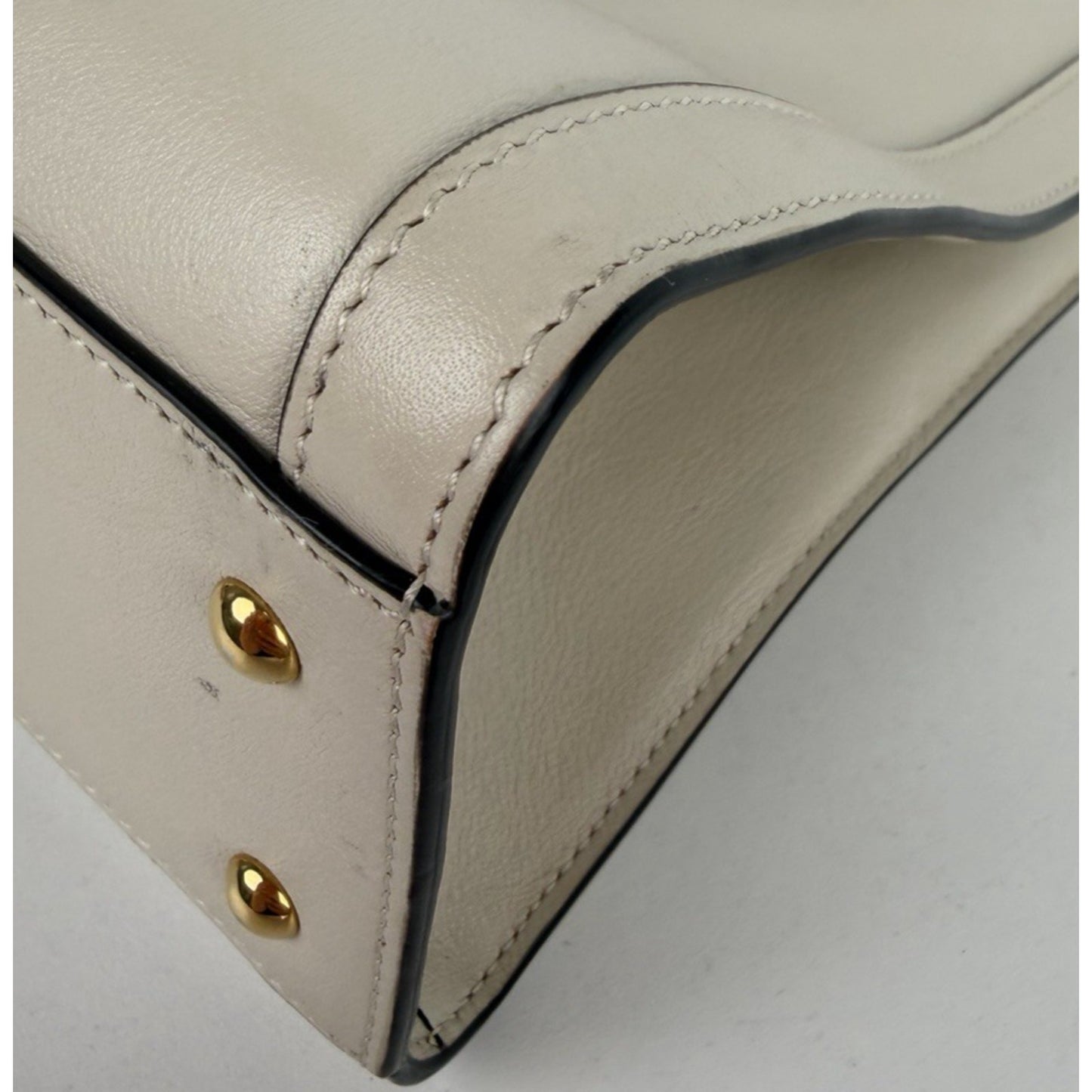 Gucci Diana Small Tote Bag in Beige with Orange Fluo Leather Bamboo Handles B5