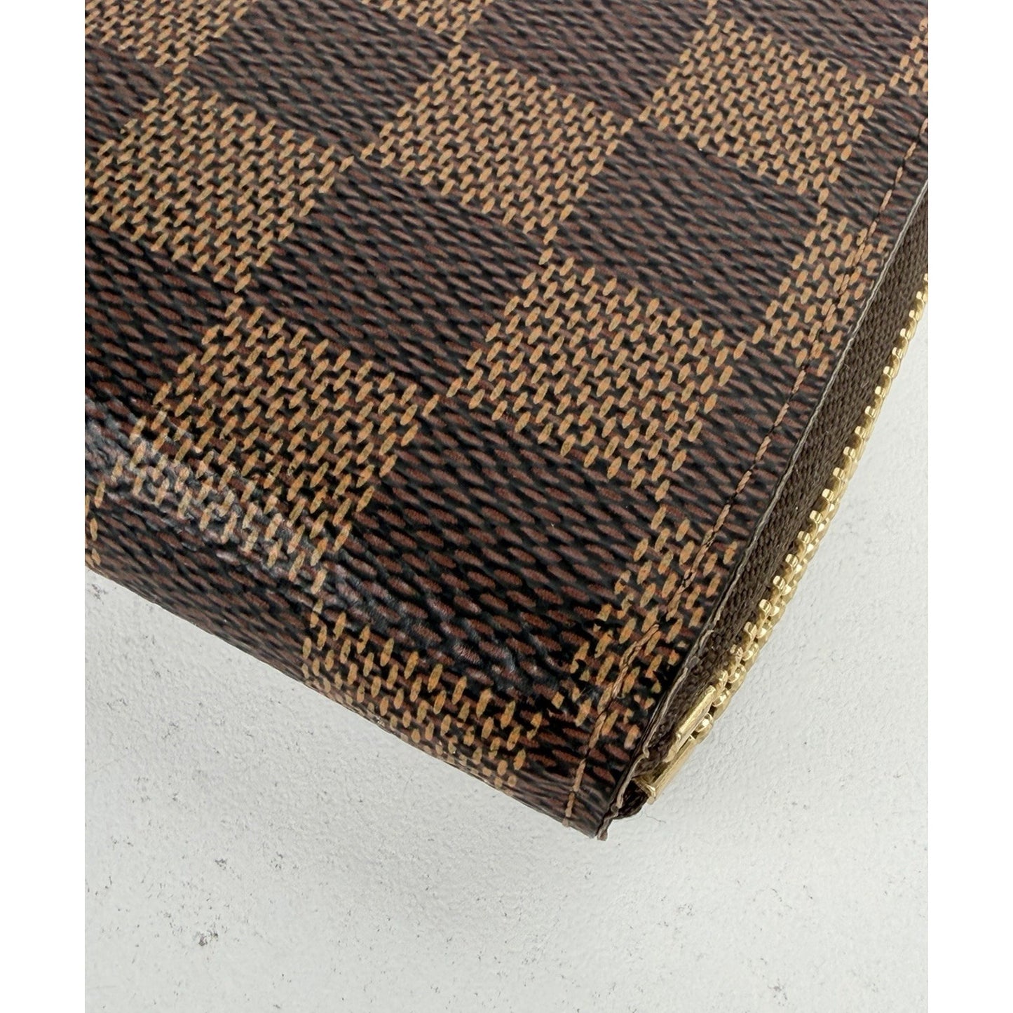 Louis Vuitton Clemence Zippy Wallet in Damier Ebene Coated Canvas NFC