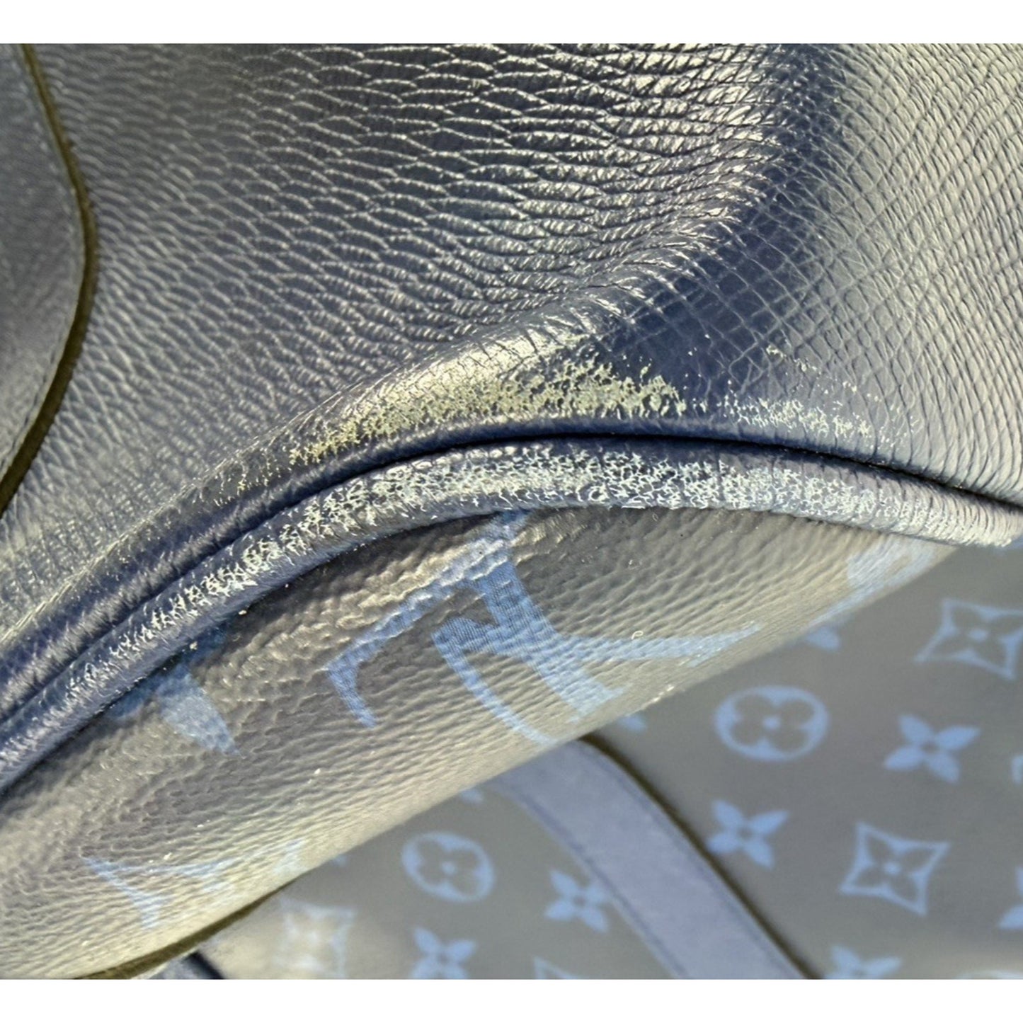 Louis Vuitton Pacific Keepall 50 Bag in Blue Taiga Leather & LV Monogram NFC S