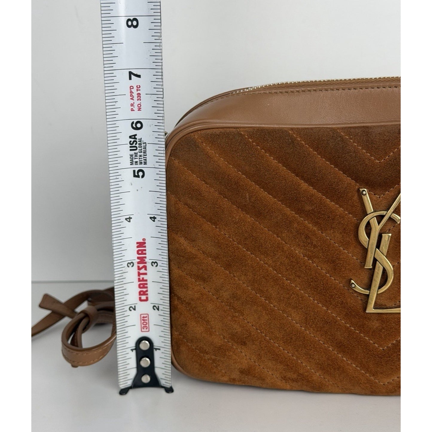Saint Laurent Lou Camera Bag Medium Matelasse in Brown Suede and Leather S