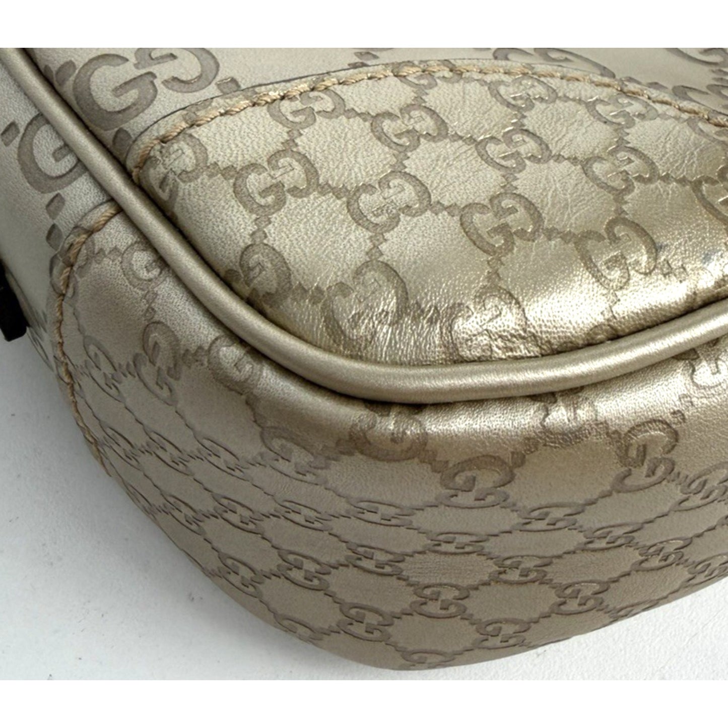 Gucci Bree Disco Mini Crossbody Bag in Gold Embossed Guccissima Leather S-10