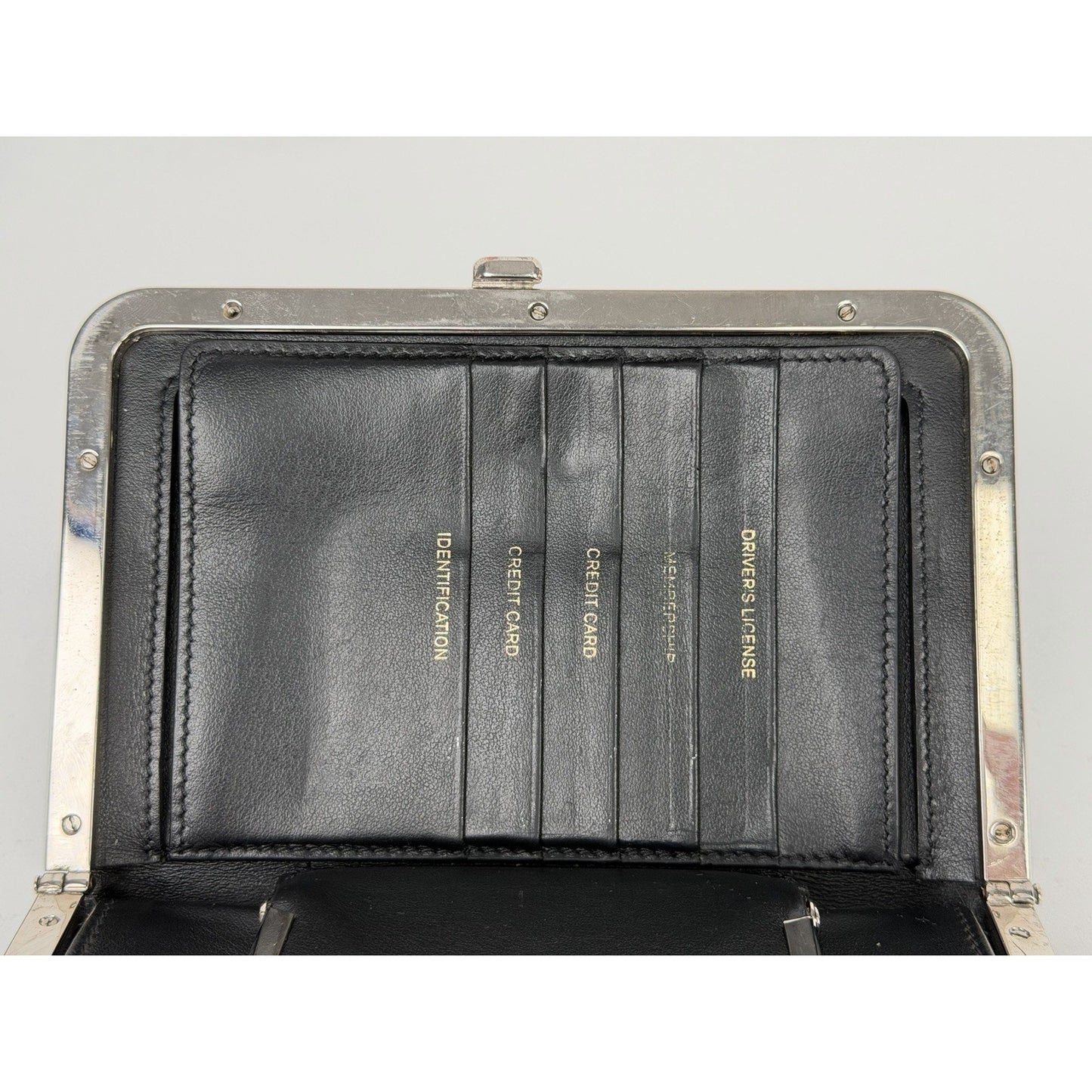 The Row Black Leather Minaudiere Women Clutch B4