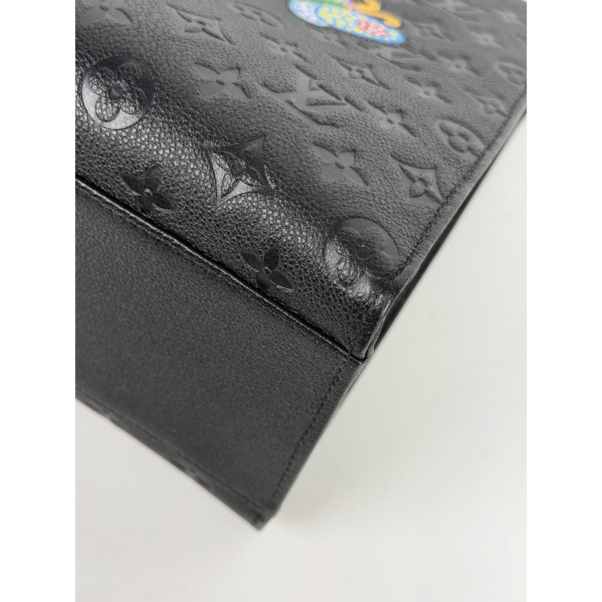 Louis Vuitton Kusama Flowers OnTheGo MM Handbag Black Empreinte Leather NFC D4