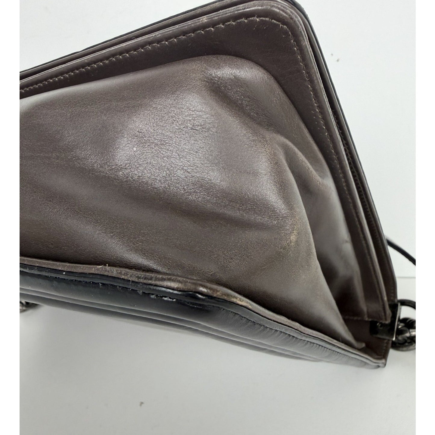 Chanel Boy Flap Bag Glazed Calfskin Large in Brown and Black 2011 B1