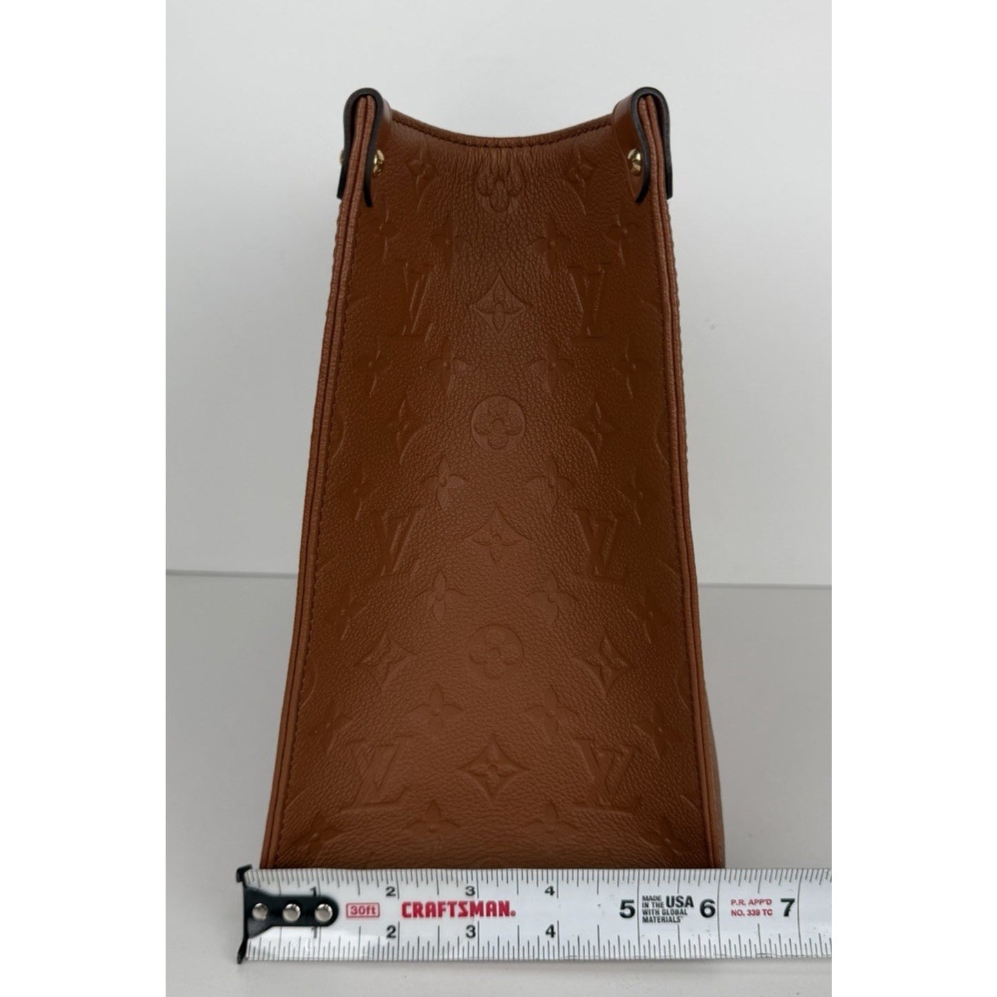 Louis Vuitton OnTheGo MM Tote Bag in Cognac Monogram Empreinte Leather D9