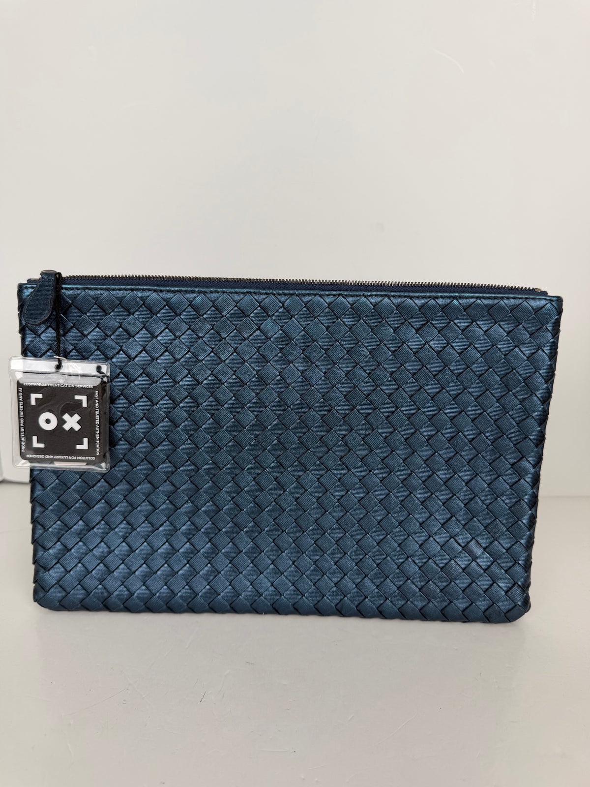 Bottega Veneta Intrecciato Clutch in Blue Leather YS14