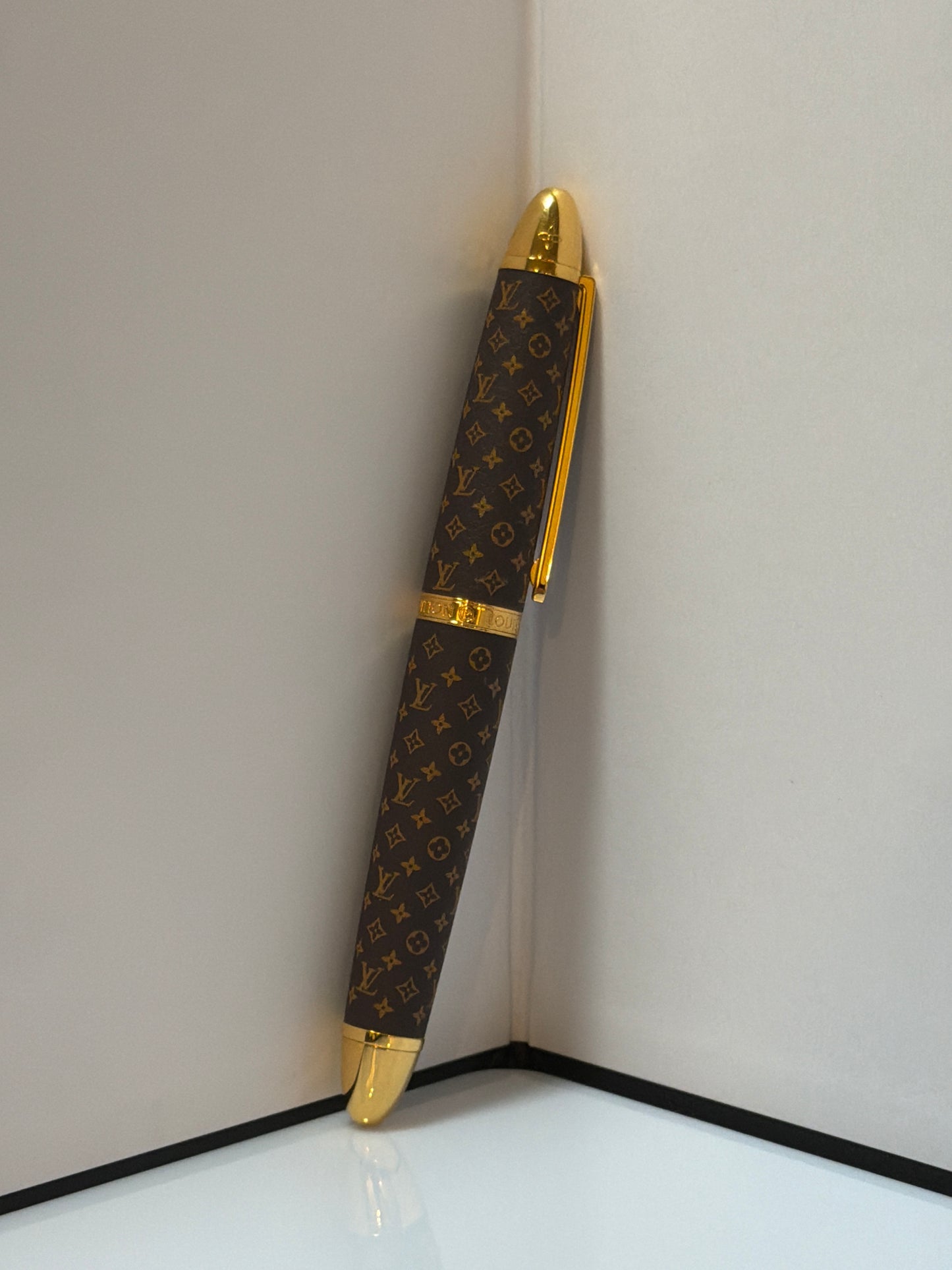 Louis Vuitton LV Monogram Doc Rollerball Pen Brown