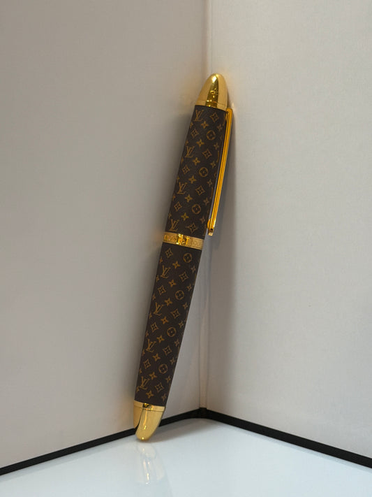 Louis Vuitton LV Monogram Doc Rollerball Pen Brown
