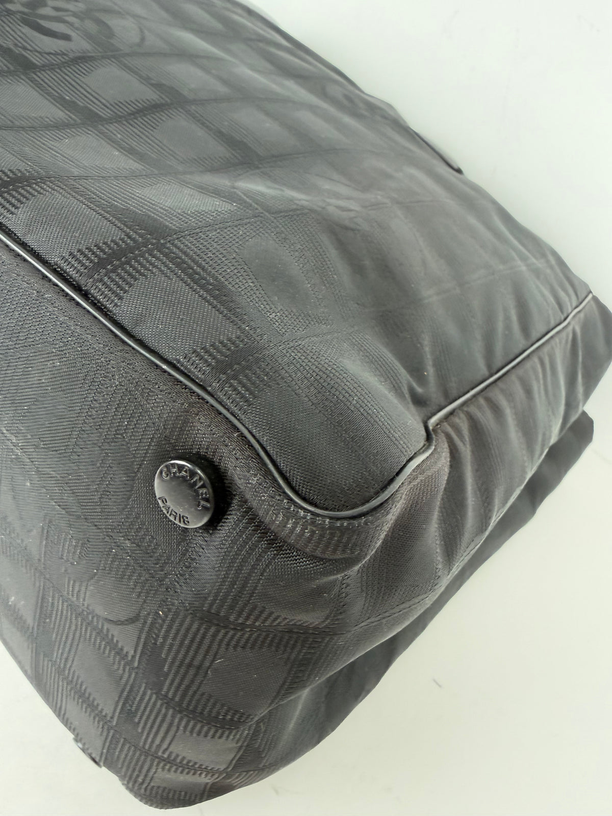 Chanel Travel Line Tote in Black Nylon Vintage 2000-2002 YS26