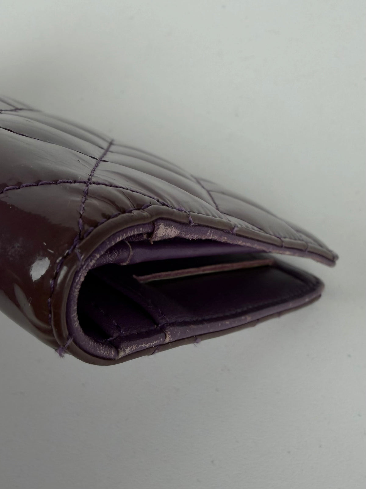 Chanel Quilted Patent Leather Wallet in Shiny Burgundy 2011 K-3