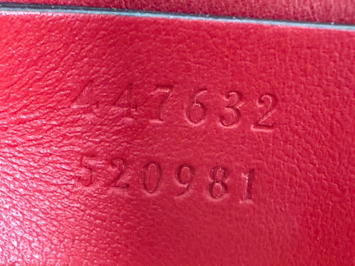 Gucci GG Marmont Small Shoulder Bag in Red Matelasse Leather YS22