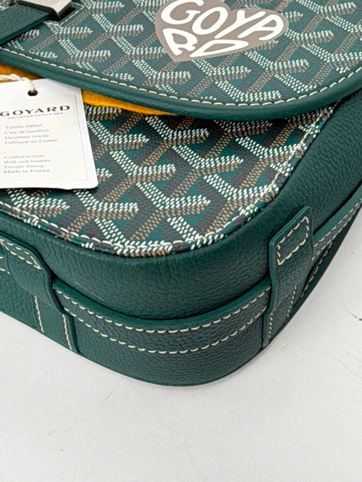 Goyard Belvedere MM Messenger Bag in Green Goyardine Coated Canvas YE-5