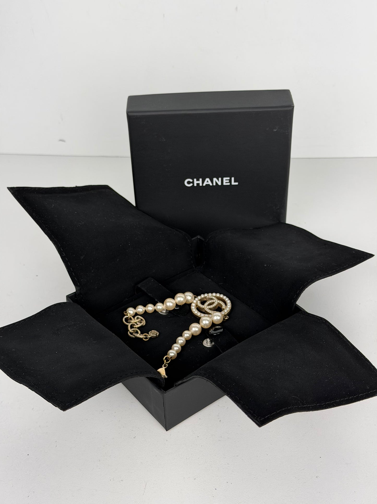 Chanel Pearl CC Bracelet Faux Pearls