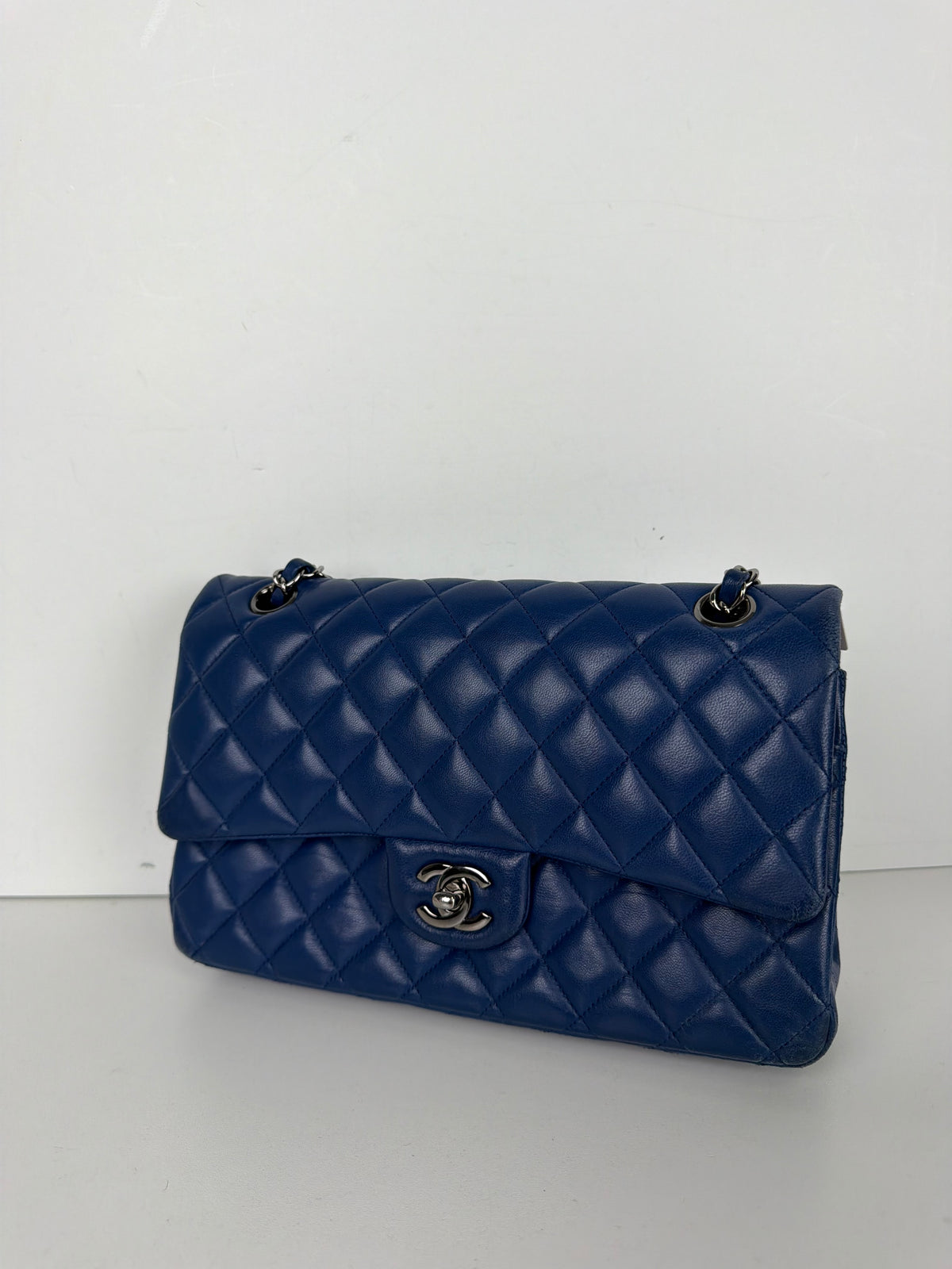 Chanel Classic Double Flap Small Bag in Blue Quilted Lambskin 2017
