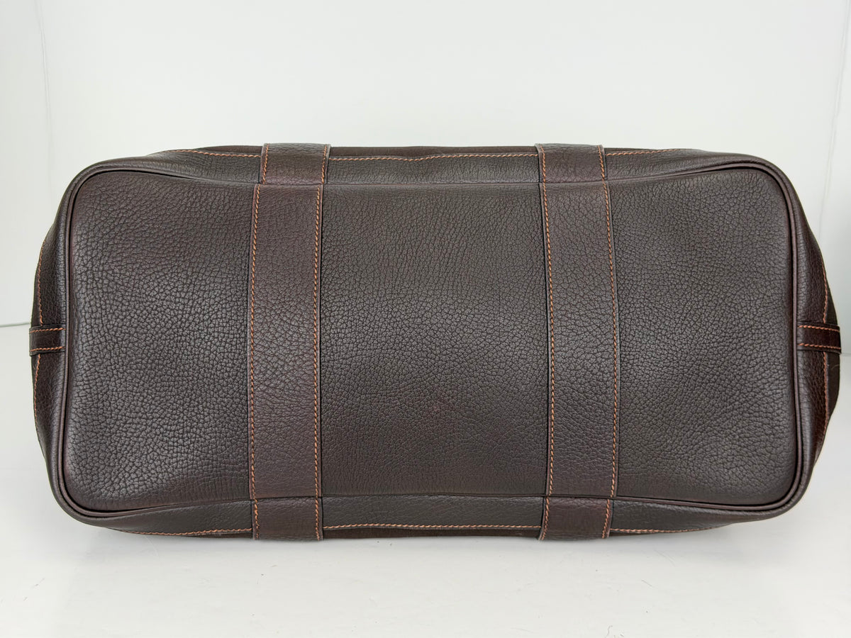 Hermes Toile Militaire Garden Party 36 Tote Bag Vintage in Brown Canvas 2004 YU-3