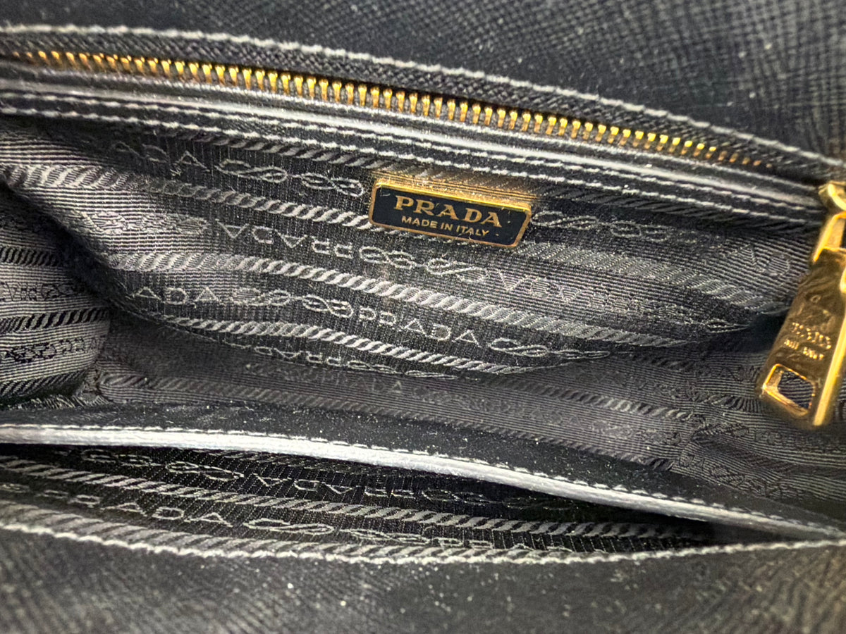 Prada Galleria Mini Top-Handle Bag in Black Saffiano Leather YK1