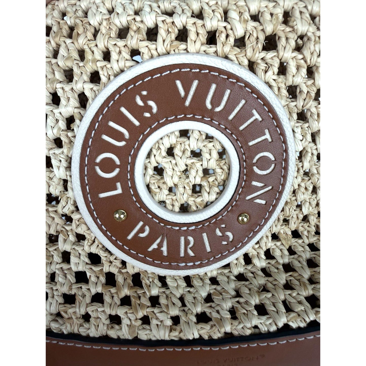 Louis Vuitton Noe BB Bag in Natural Woven Raffia with Leather Trim E-8