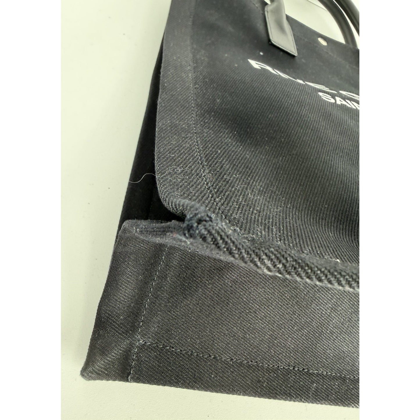 Saint Laurent Signature Rive Gauche Tote Bag Vertical in Black Canvas E-6