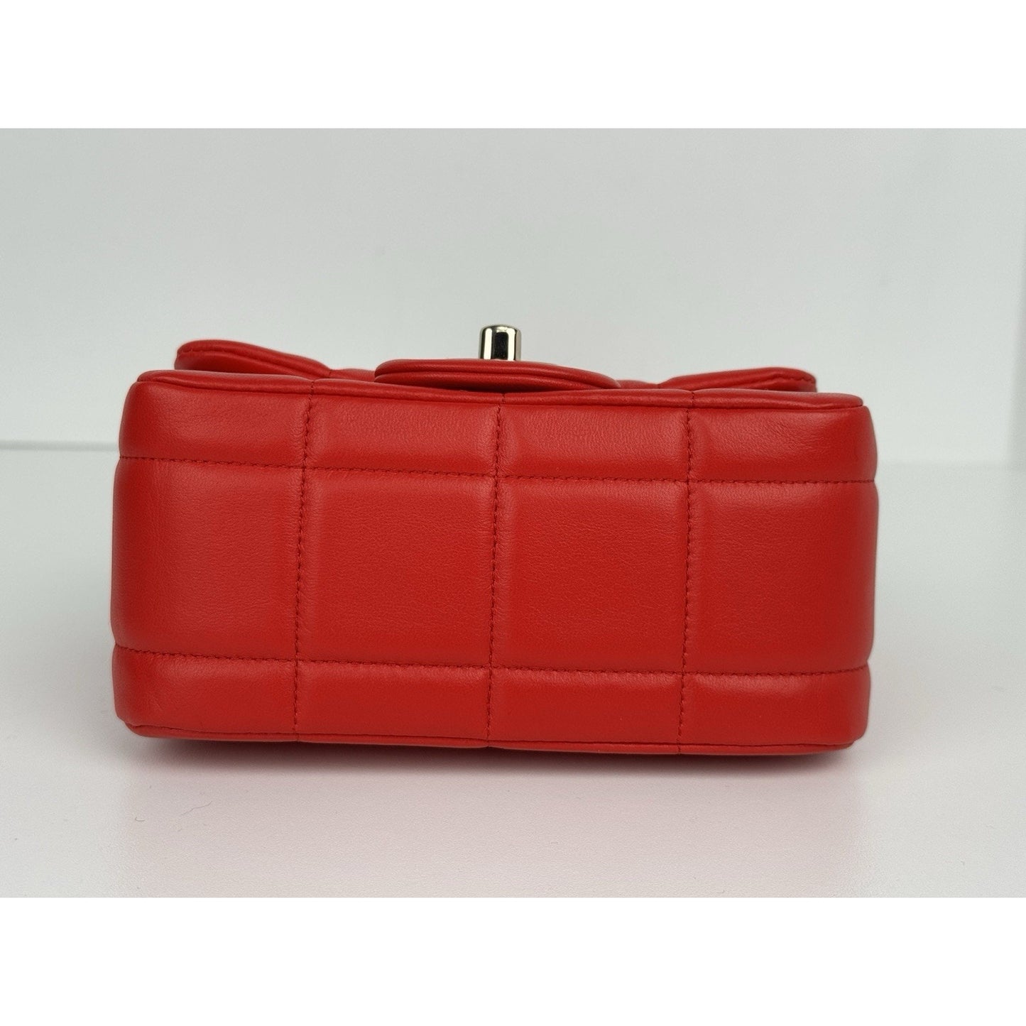 Chanel Lambskin Resin Crystal Square Quilted Monacoco Mini Flap Red C-6