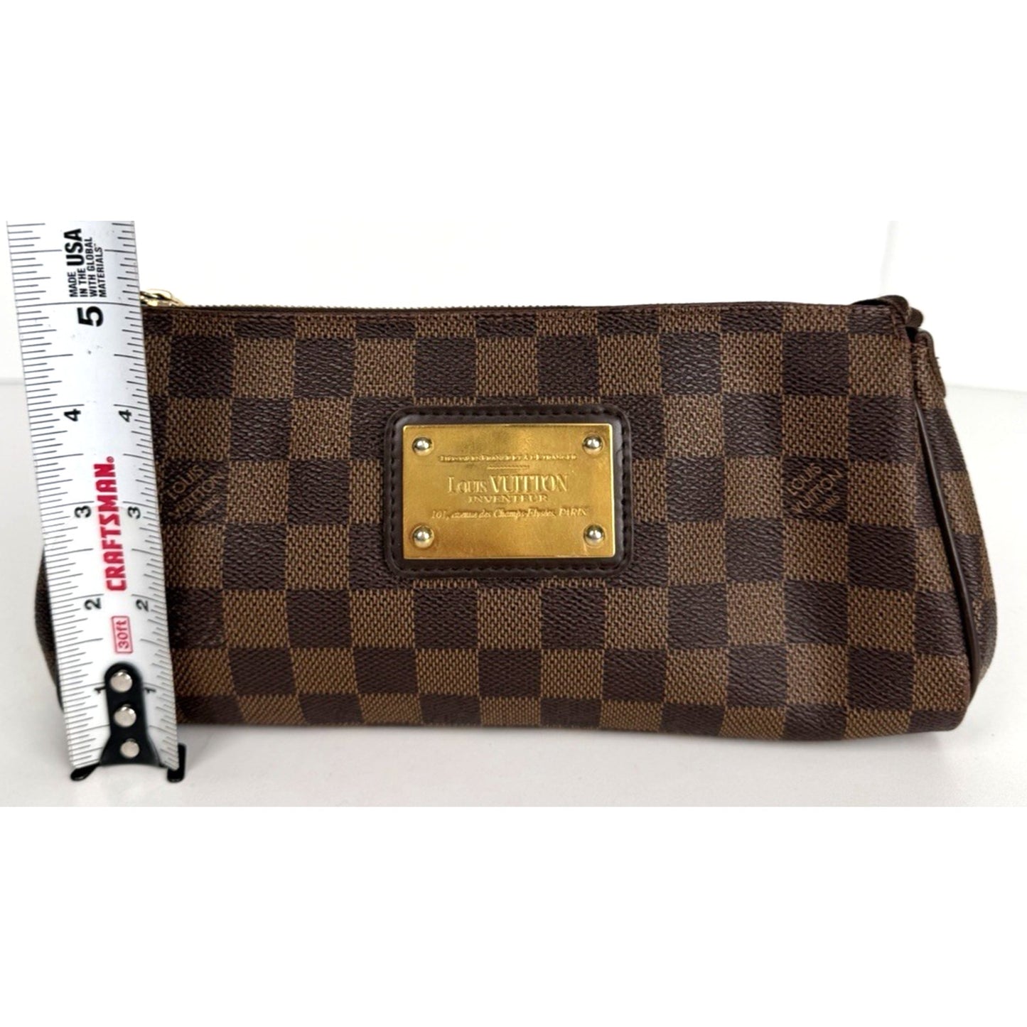 Louis Vuitton Eva Clutch Bag in Damier Ebene Coated Canvas 2017 S02