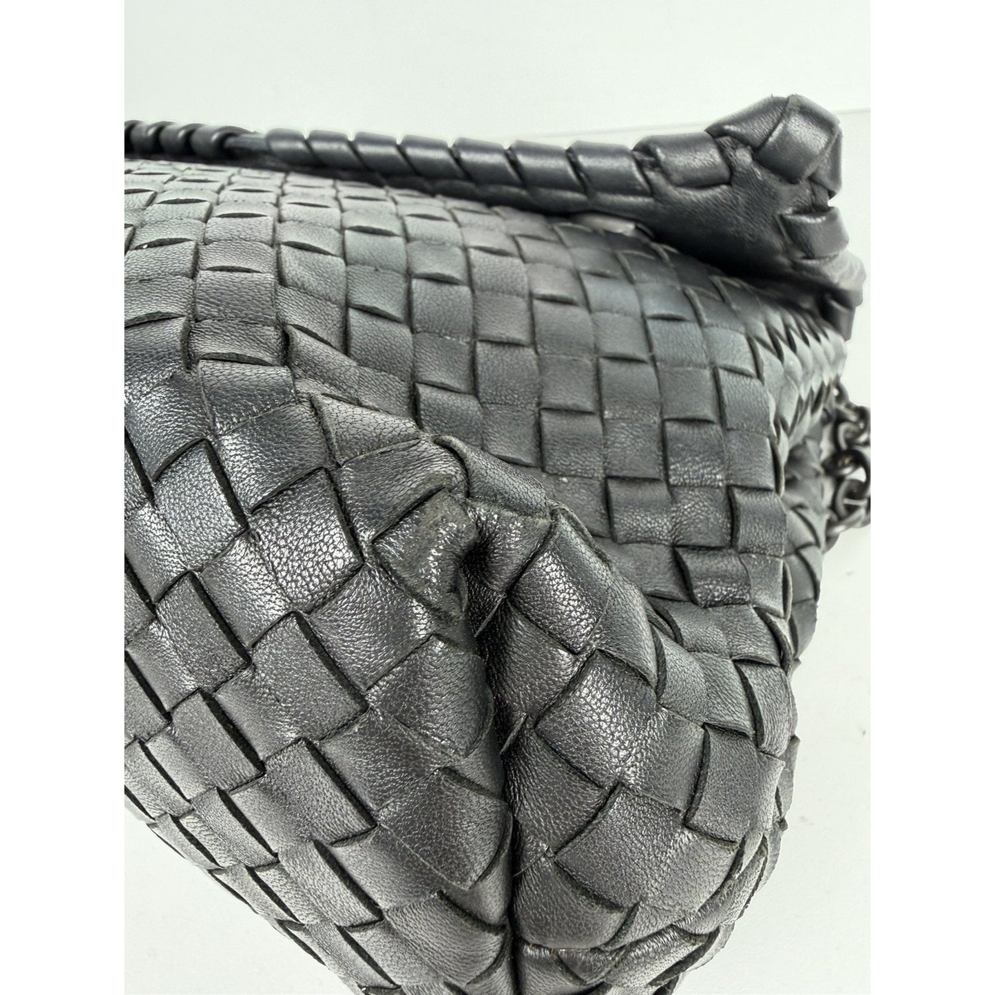 Bottega Veneta Olimpia Bag Medium in Black Nappa Intrecciato Leather S03