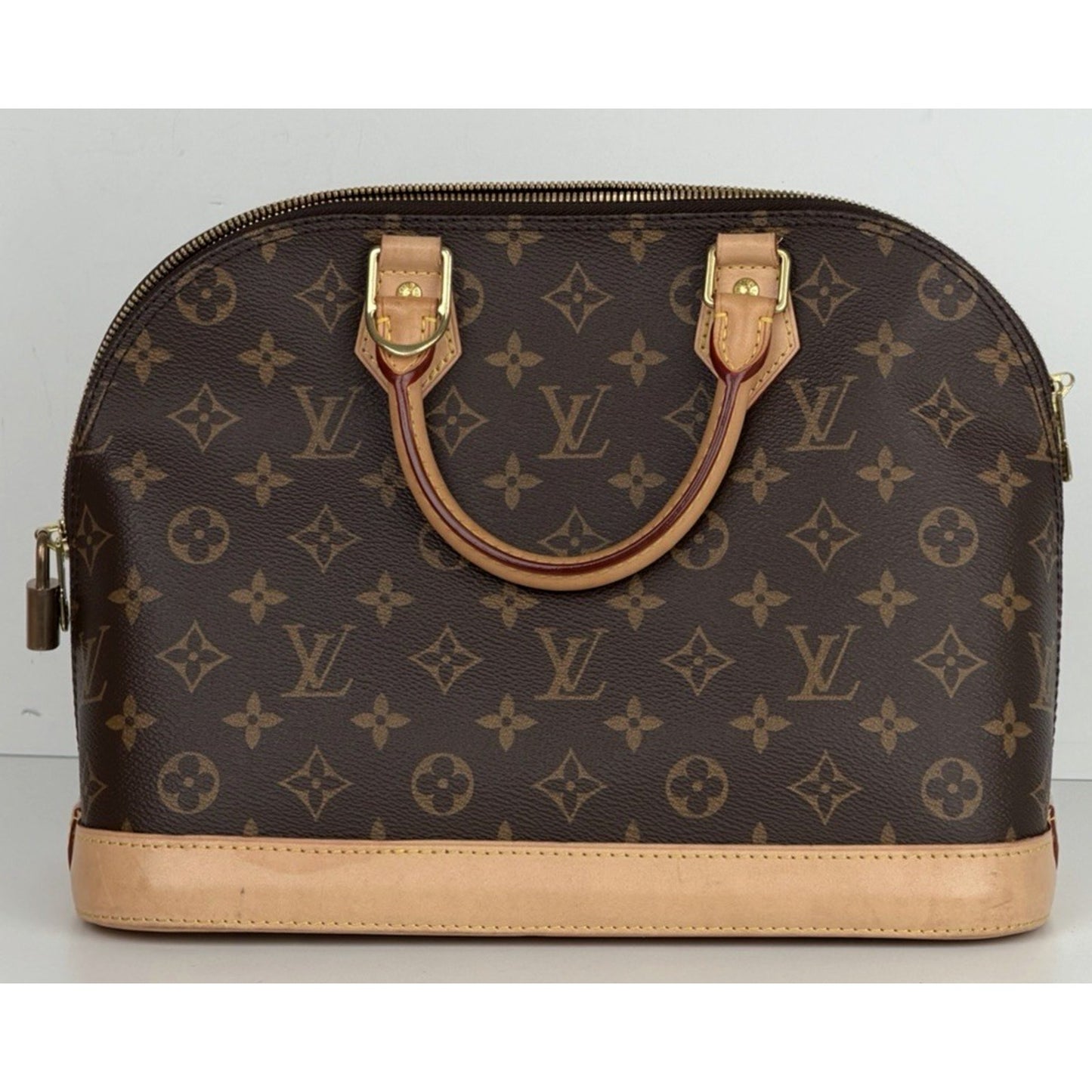Louis Vuitton Alma PM Bag in Brown Coated Canvas with Leather Trim NFC S