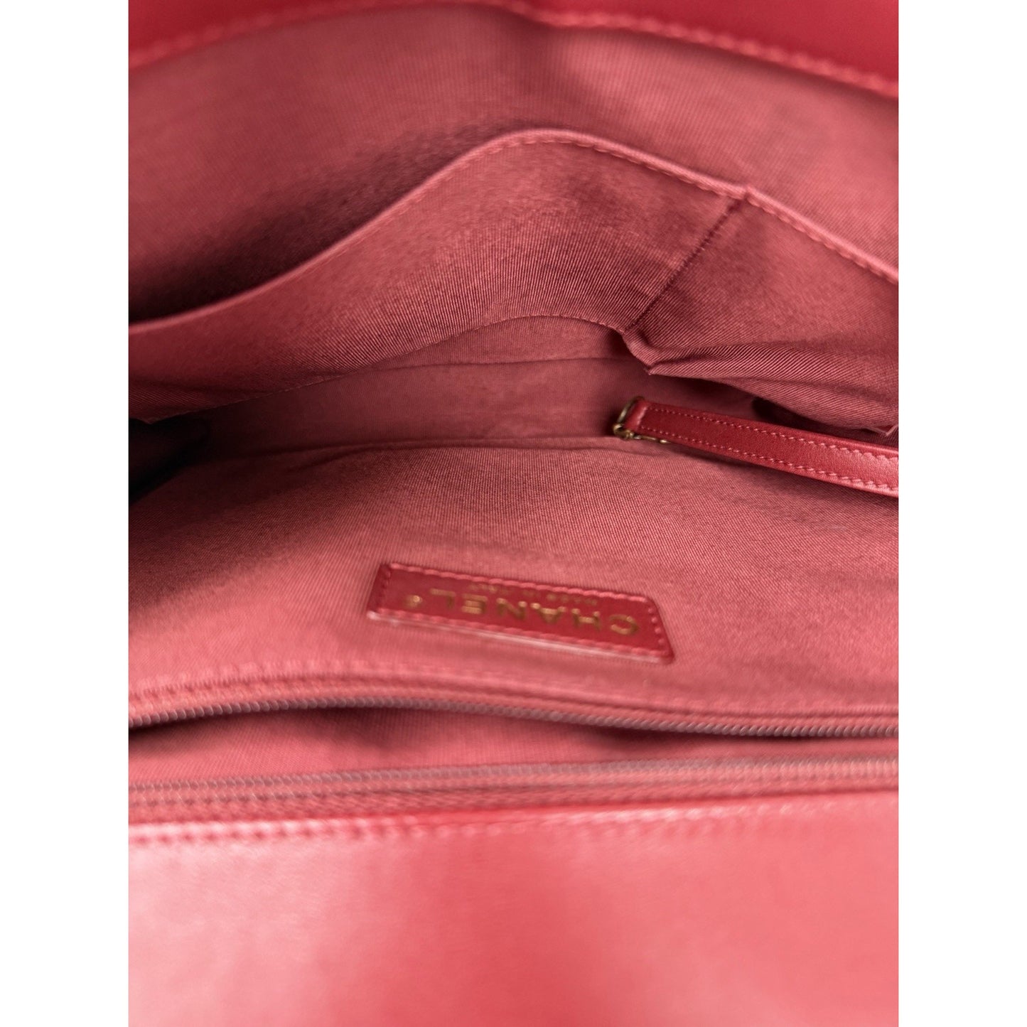 Chanel Boy Bag Large Red Leather & Aged Gold-Tone Hardware 2014 D8